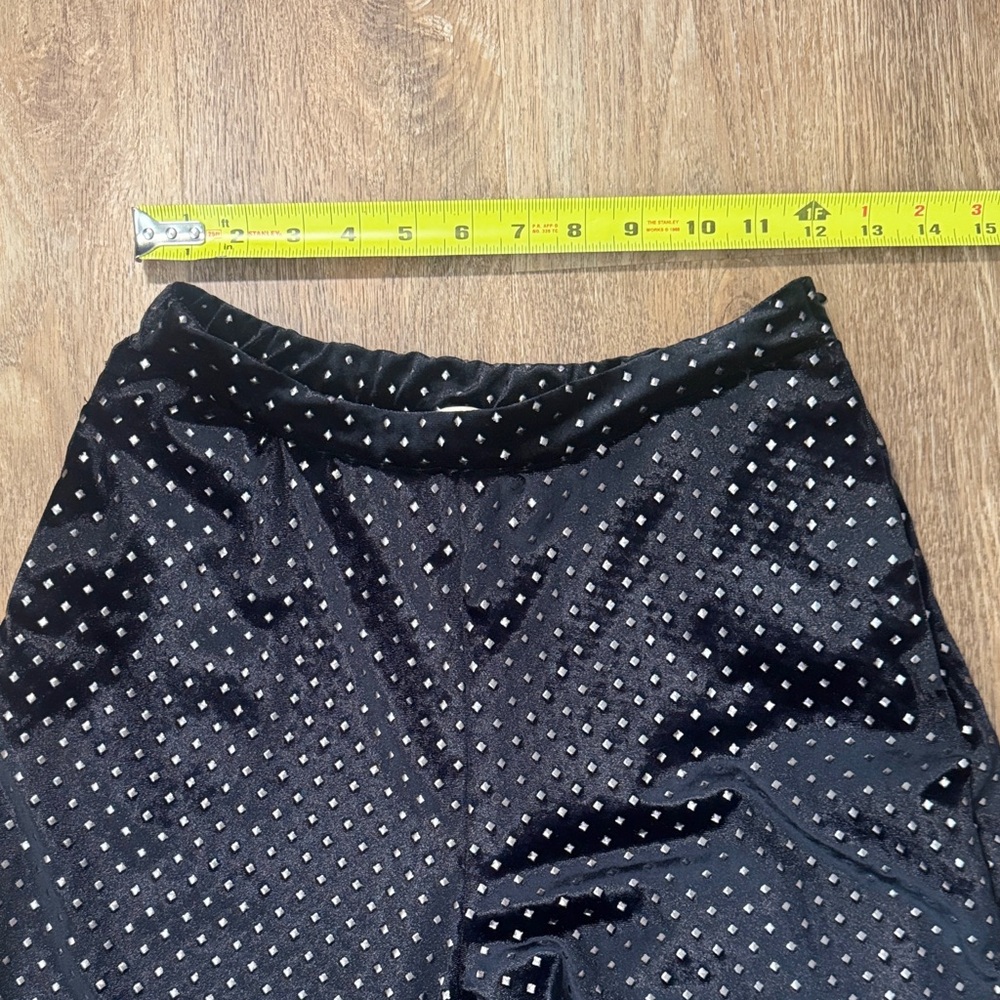 Show Me Your Mumu Pants Womens Small Studded Velvet Wide Leg High Rise Black - Picture 8 of 10